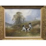 § John Trickett (British, 20th Century), Study of two black-and-white English Springer Spaniels on a