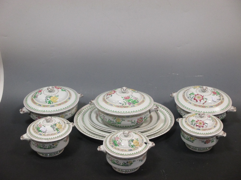 A Minton 'Boston Japan' pattern part dinner service, comprising 10 dinner plates, 10 dessert plates,