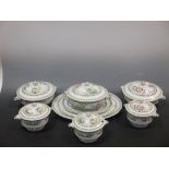 A Minton 'Boston Japan' pattern part dinner service, comprising 10 dinner plates, 10 dessert plates,