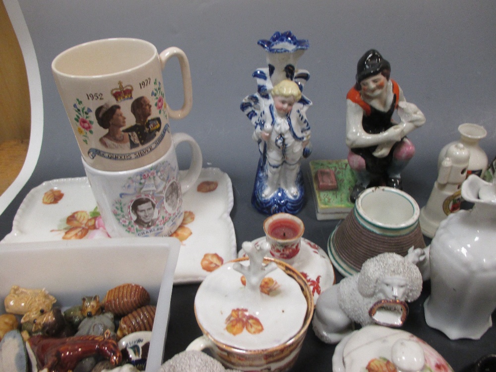 A collection of ceramics and glass figures and animals, souvenir and commemorative wares, - Image 4 of 7