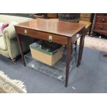 An Edwardian side table with two small drawers 80 x 94 x 56cm