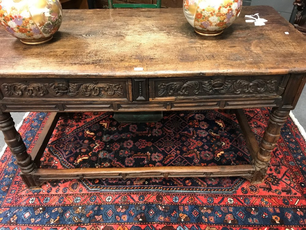 A Spanish oak table, 165cm wide x 79cm depth - Image 2 of 2