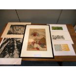 Yukako Shibata and others, twelve Japanese prints