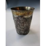 18th century Russian parcel gilt beaker