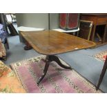 A Regency mahogany pedestal breakfast table and four various chairs