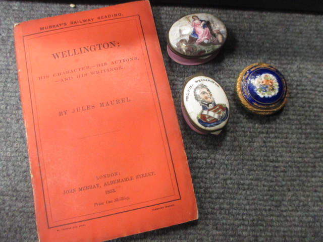 Wellingtonia, two books, two framed pictures, three enamel boxes and medals - Image 2 of 2