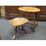 An African stool and a mahogany stool with an oval top (2)