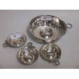 A large Continental silver 925 standard Tasse du vin and three smaller matching tasse du vin,