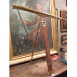 T Cook, London', a brass telescope with 2" objective and with tripod