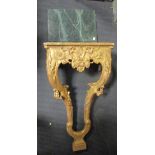 A giltwood and verde marble wall bracket, 81 x 45 x 31cm