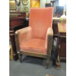 A William IV mahogany framed library armchair, 114 x 64cm