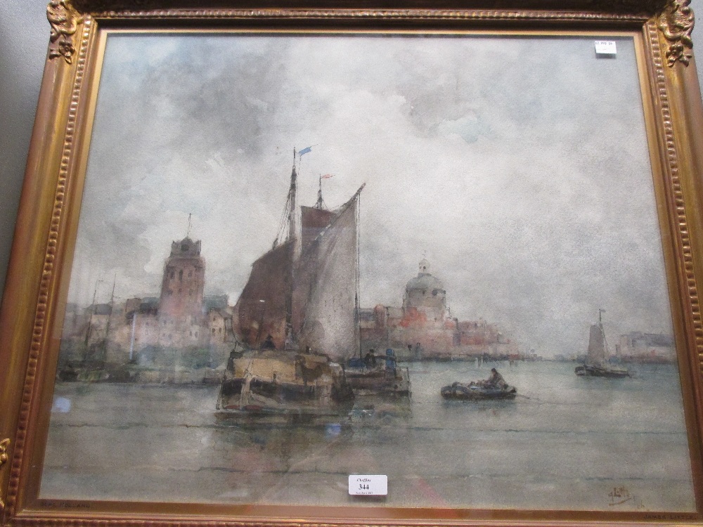 James Little (Fl. 1880-1910), Dort, Holland, watercolour, signed and indistinctly dated '86', 50 x