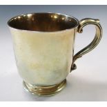 A Victorian silver gilt christening mug, by Garrard & Co, London 1870, of plain slightly flared