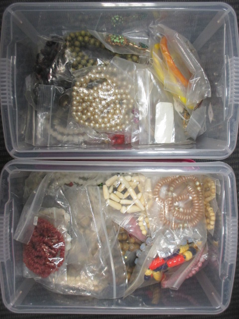 Six boxes of mixed costume jewellery