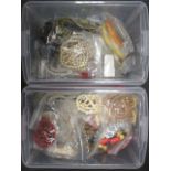 Six boxes of mixed costume jewellery