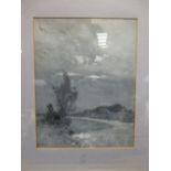 George Charles Haite (1855 - 1924) 'Venice', study oil on board, 10 x 16cm; 'River Landscape', en