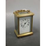 A brass carriage clock