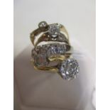 Five diamond rings: an 18ct illusion set diamond ring, estimated approx. 0.35cts, size N; an 18ct
