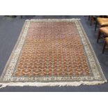 A Persian carpet with mocha field, 285 x 203cm