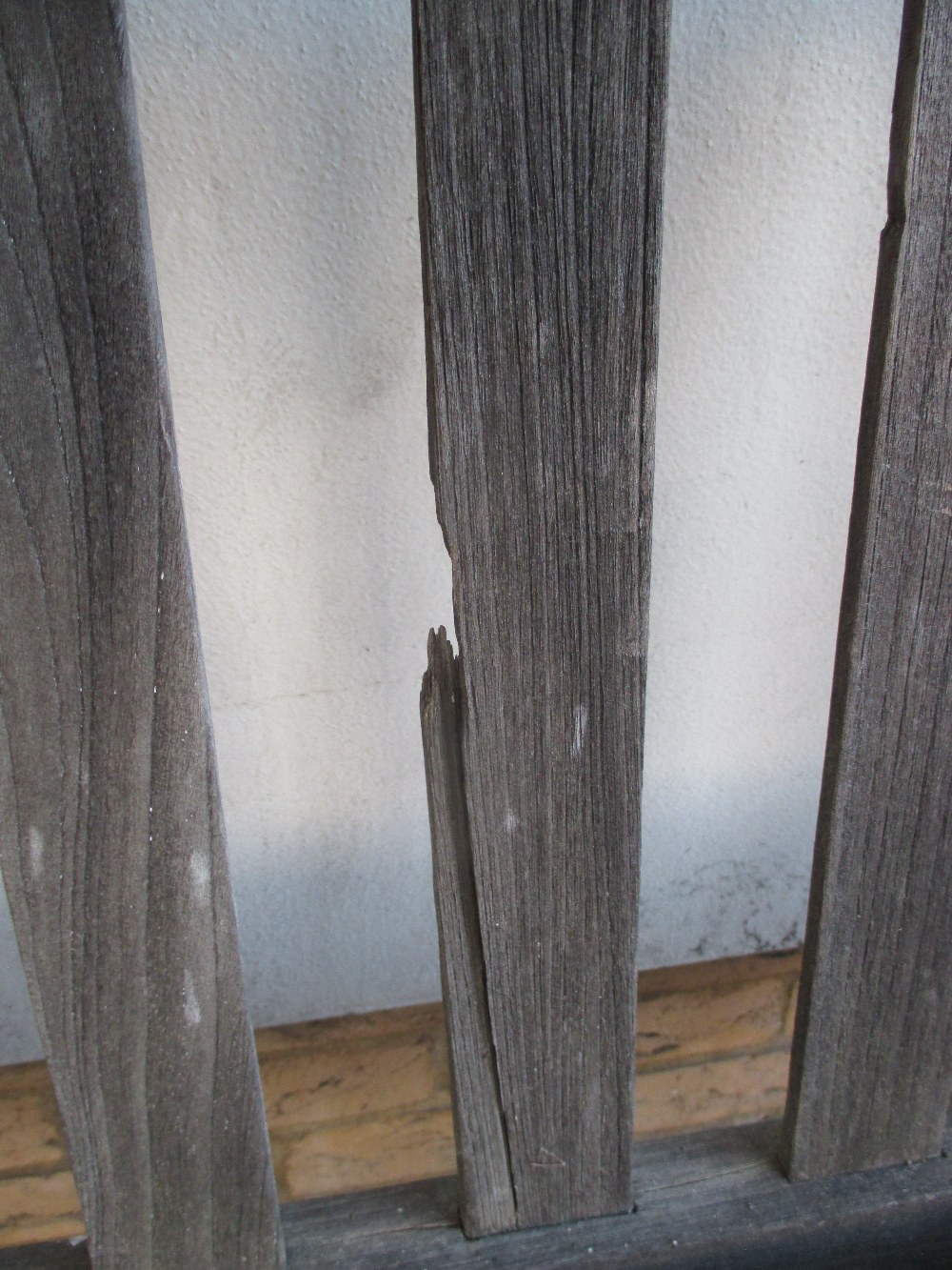 A teak garden bench with brass plaque ' made from timber from HMS Ganges', 153cm wide - Image 3 of 3