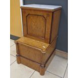 A 19th century marble topped ash bedside two tier cupboard, 99cm high