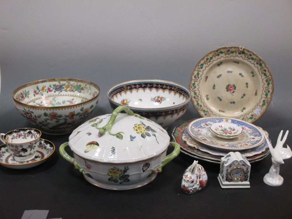 A Herend tureen and cover in the Meissen style together with a quantity of other ceramics (qty)