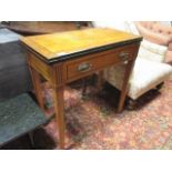 An early 19th century satinwood card table with drawer and fold-over action, 74cm wide
