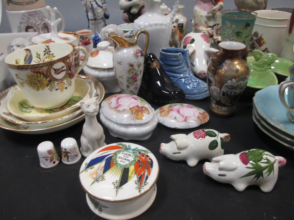 A collection of ceramics and glass figures and animals, souvenir and commemorative wares, - Image 3 of 7