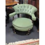 Late Victorian upholstered tub chair