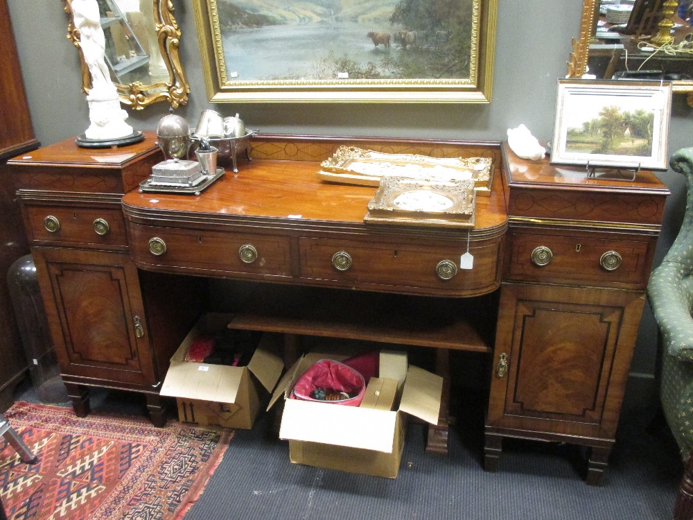 A Victorian mahogany pedestal sideboard 105 x 198 x 62c