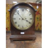 An Edwardian mahogany bracket clock with silvered dial and gong strike together with a Vienna wall