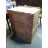 A limed oak chest of drawers, 92 x 76 x 46cm