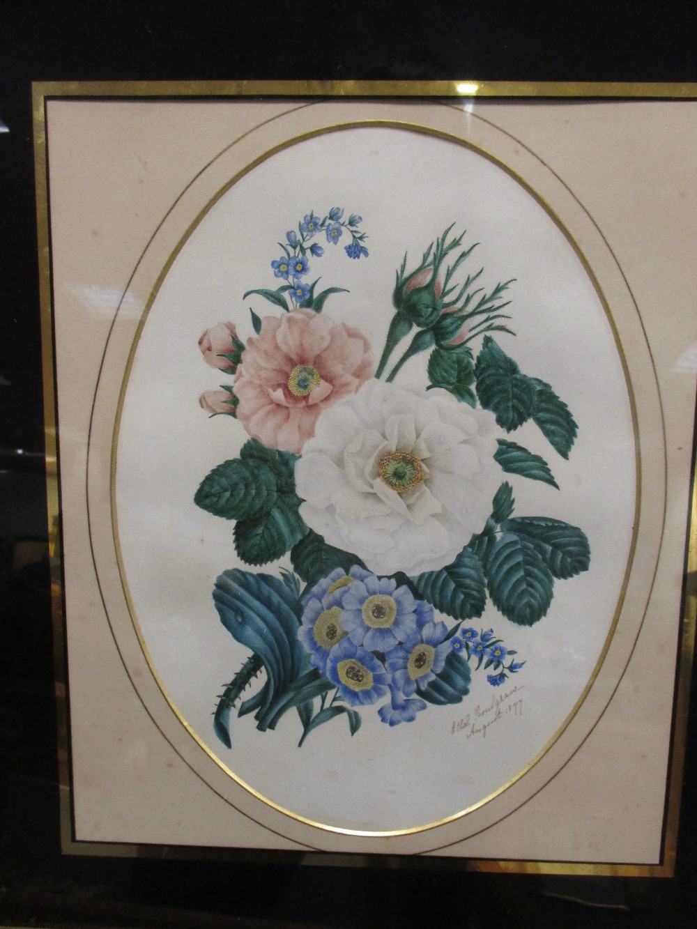 Ethel Houlgrave, a pair of still lifes of flowers, signed and date 1877 and other pictures - Image 2 of 6