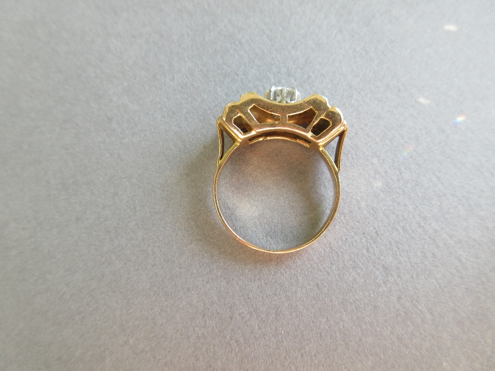 A modern French odeonesque single stone diamond ring, set to the centre with an old brilliant cut - Image 4 of 5