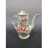 A Leeds type floral coffee pot and broken cover