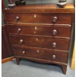 A Regency mahogany chest of drawers, 104 x 90 x 45cm