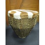 An African Zebra skin drum 47 x 44cm