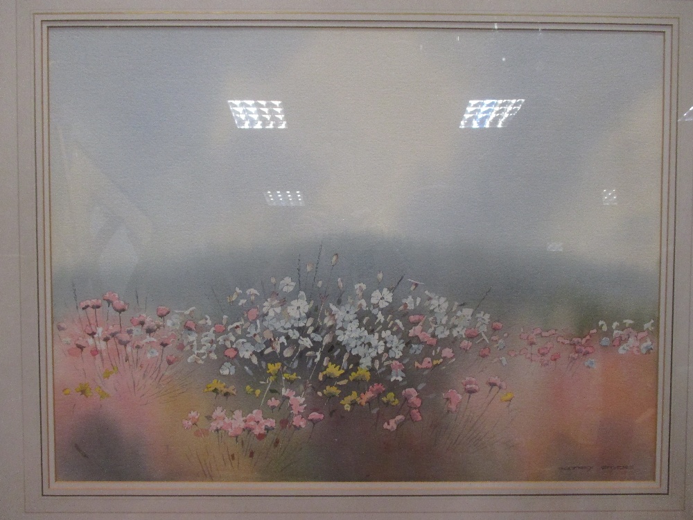 Godfrey Sayers (contemporary), a pair of floral still lives, watercolours