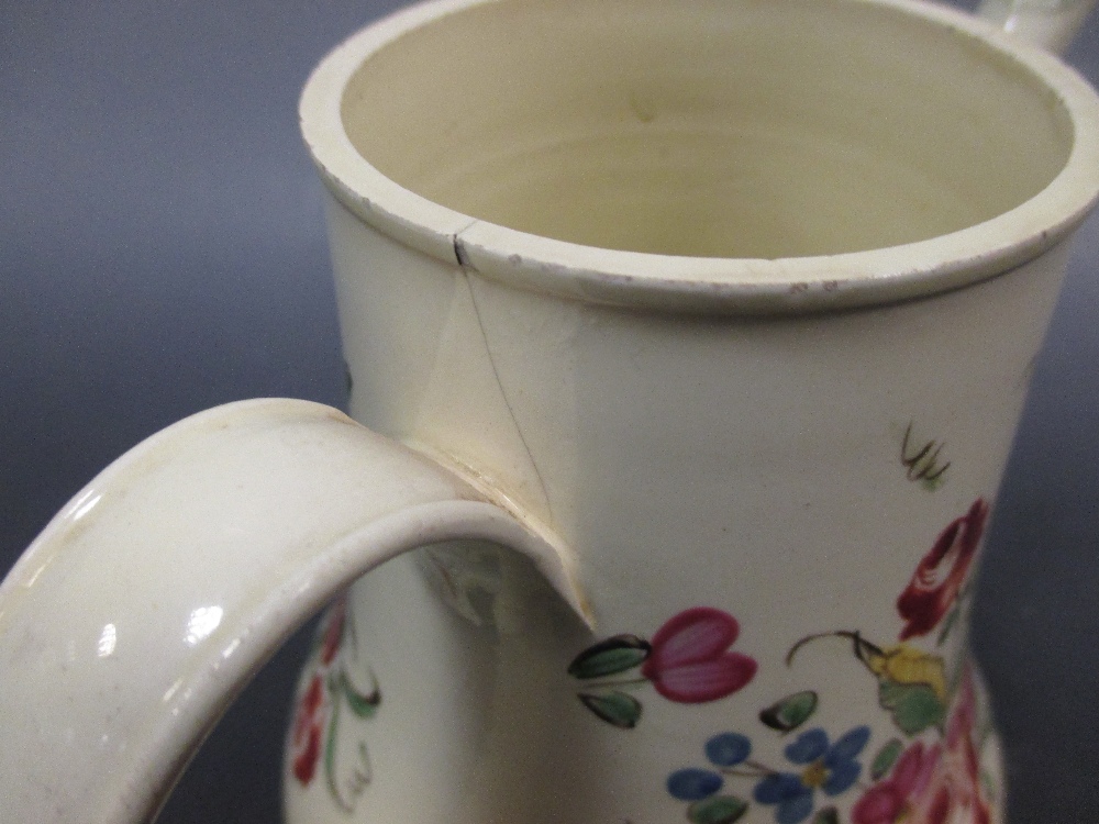A Leeds type floral coffee pot and broken cover - Image 3 of 3
