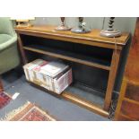 A 19th century rosewood open front bookcase, 86cm h x 134cm w