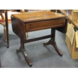 A rosewood sofa table 54 x 96 x 42cm open