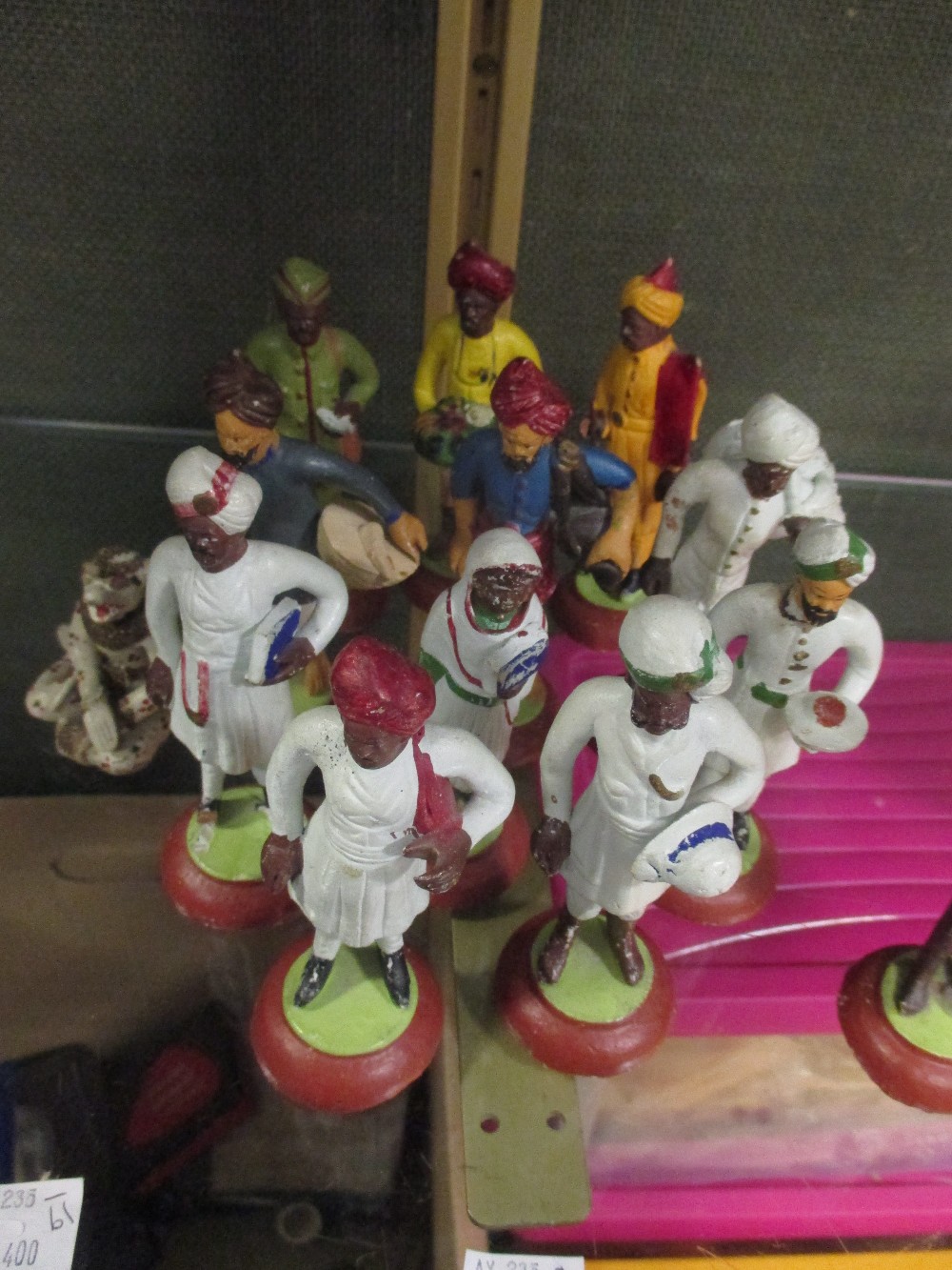 A collection of Indian colonial painted plaster model figures, each c.11cm high - Image 2 of 2