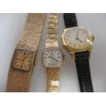A lady's 9ct Rotary wristwatch and another lady's wristwatch (gross 52g) together with a gilt