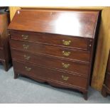 A George III mahogany bureau, 112 x 122 x 56cm