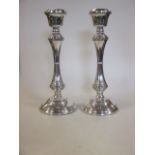 A pair of silver candlesticks, Birmingham 1969