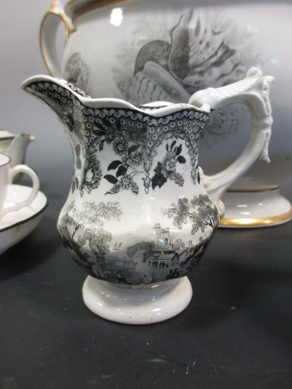 A collection of black printed and decorated wares by Worcester, New Hall and others - Image 3 of 6