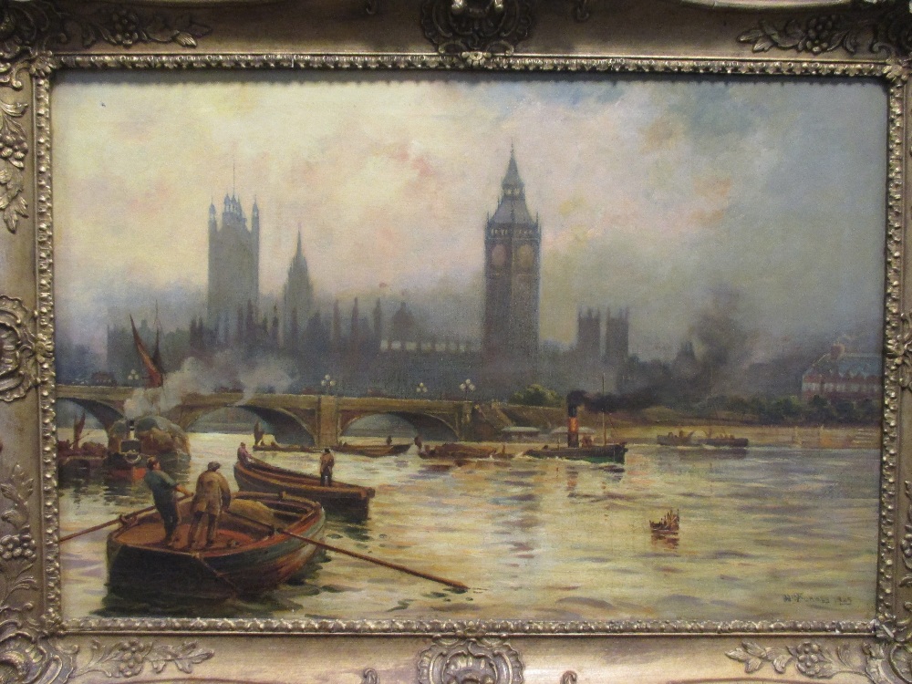 William Forbes (British, fl. early 20th Century) Westminster on the Thames signed and dated "Wm