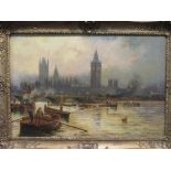 William Forbes (British, fl. early 20th Century) Westminster on the Thames signed and dated "Wm