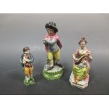 Three mid 18th century pottery figures