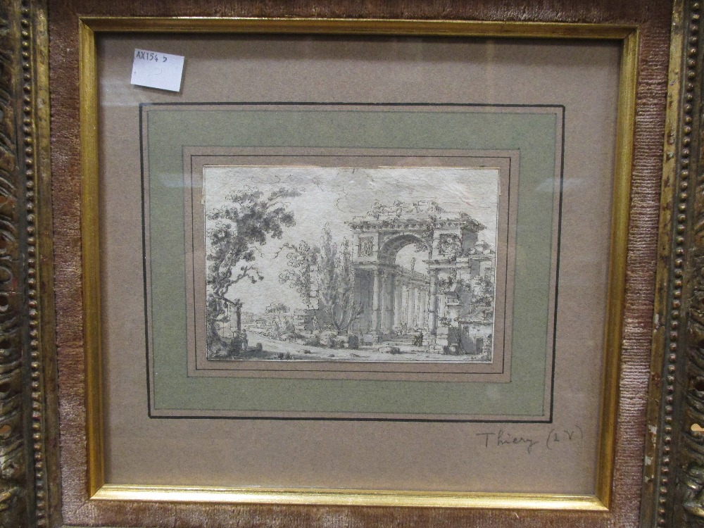 Manner of Giovanni Battista Tiepolo, View of classical ruins, inscribed lower right "Thiery 2.